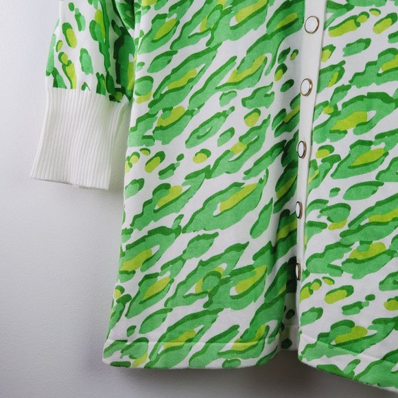 Bob Mackie Wearable Art Green Animal Leopard Print Knit Cardigan Sz Small NWT - Picture 4 of 7